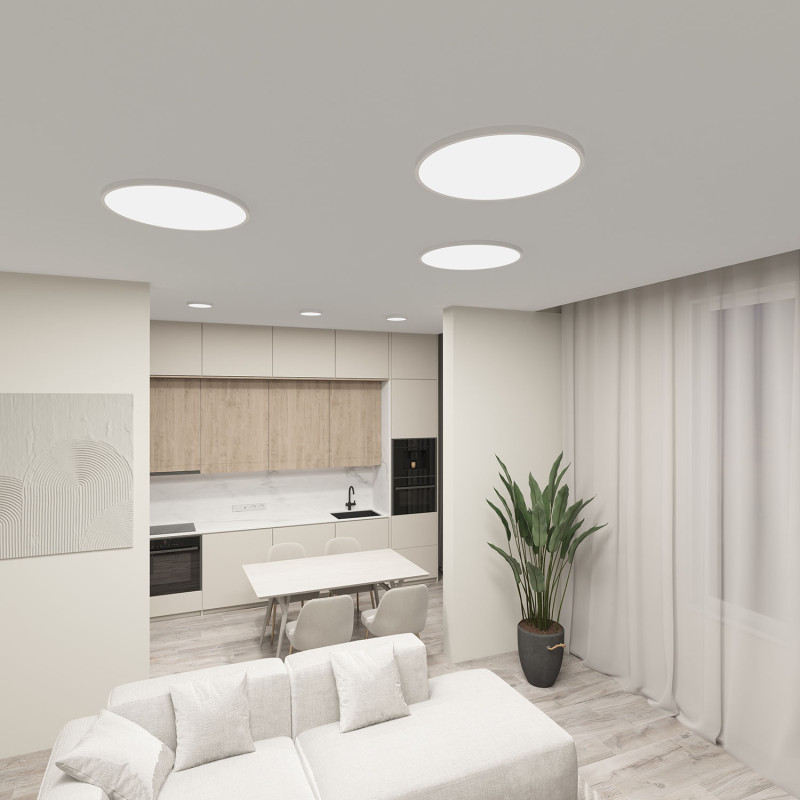 Накладной светильник *22*2,5 см, LED * 18W, 3000-6500К, Denkirs Thin DK6520-WH, белый