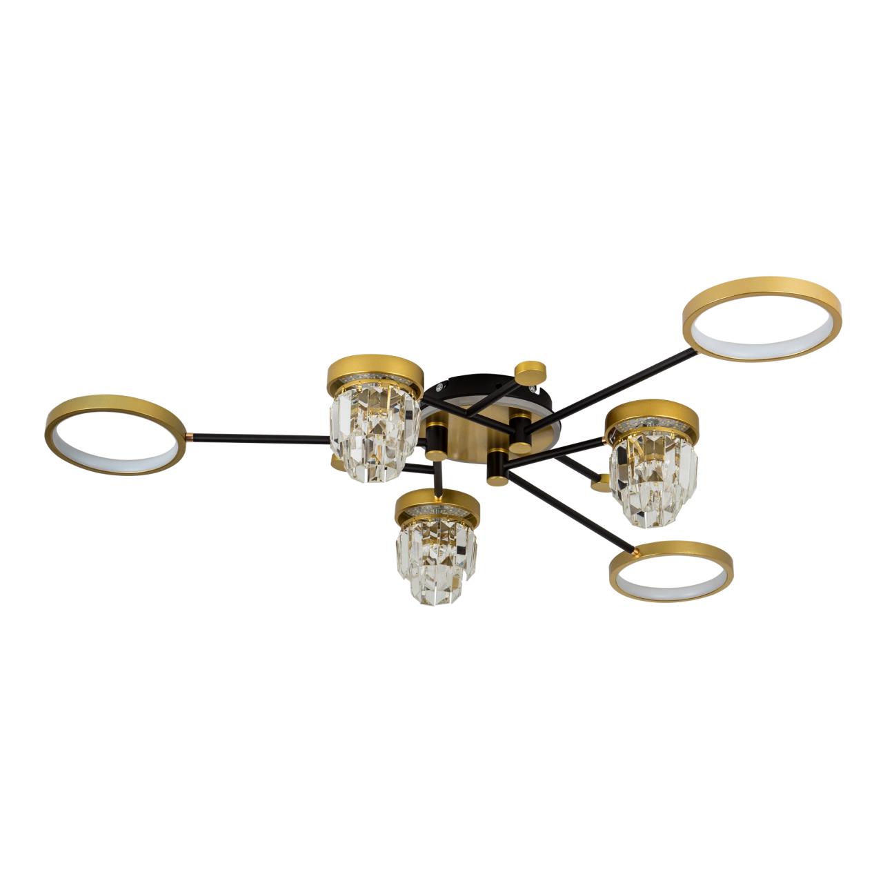 Светильник 105*105*22 см, LED 45W, 3000 / 6000K, Золото LED4U L3101-3