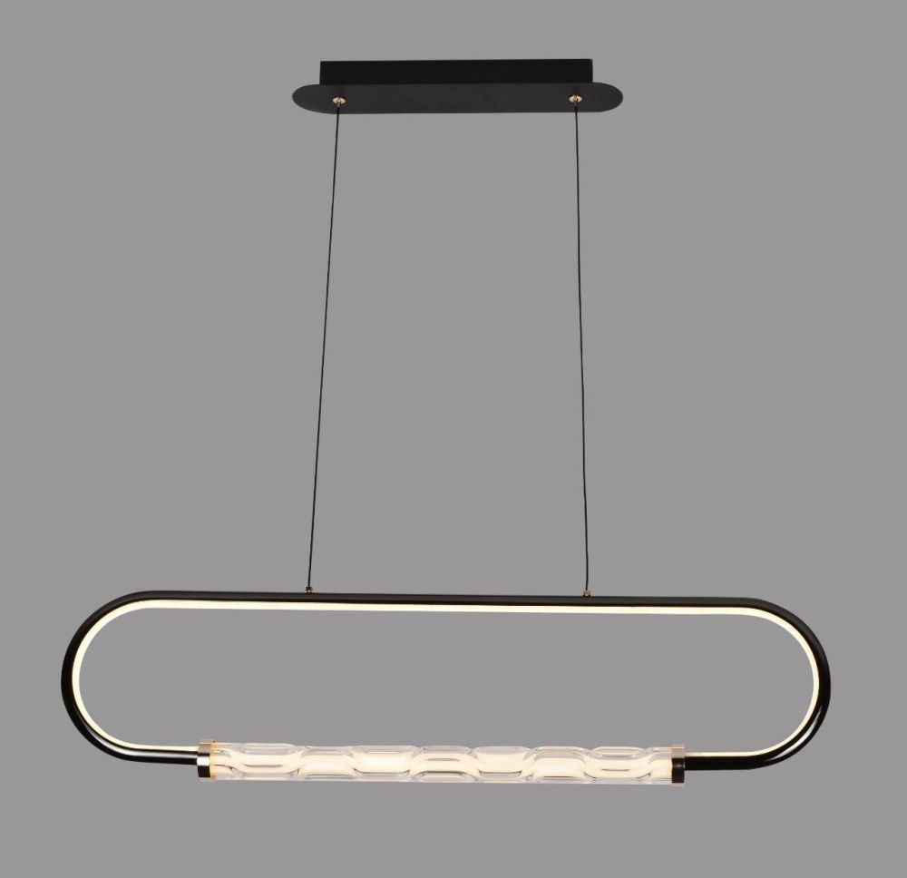 Подвес 9523/1A BK, 820*200 LED, 50W, 3000K, Alva Donna, Жемчужно чёрный