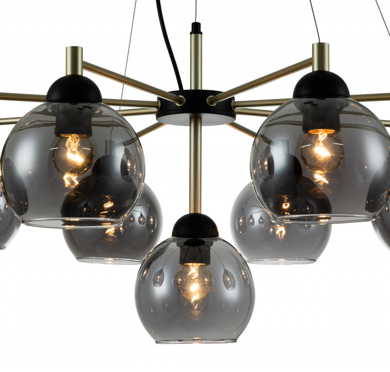 Подвесной светильник 800*800*430/1200 мм, 9*E27 чёрный Indigo Grappoli V000217