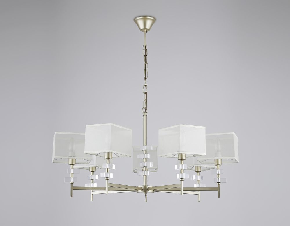 Подвесная люстра с абажурами **85- см, 7*E14*40W, K, Ambrella Light High Light LH71332, золото