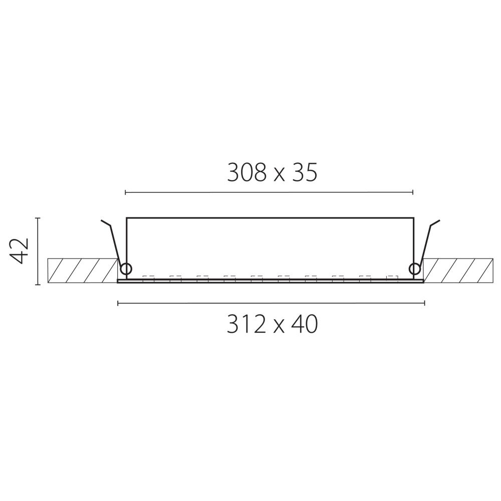 Светильник встраиваемый 31,2*4*4,3 см, *20W, 4000K, Lightstar Guarda 082346, Белый