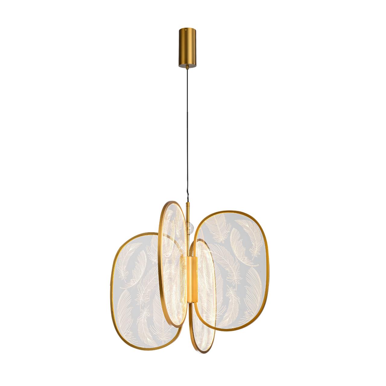 Подвесной светильник 50*180 см, 1 LED*53W, 3000 К, Odeon Light Piuma, античная бронза 6664/53L