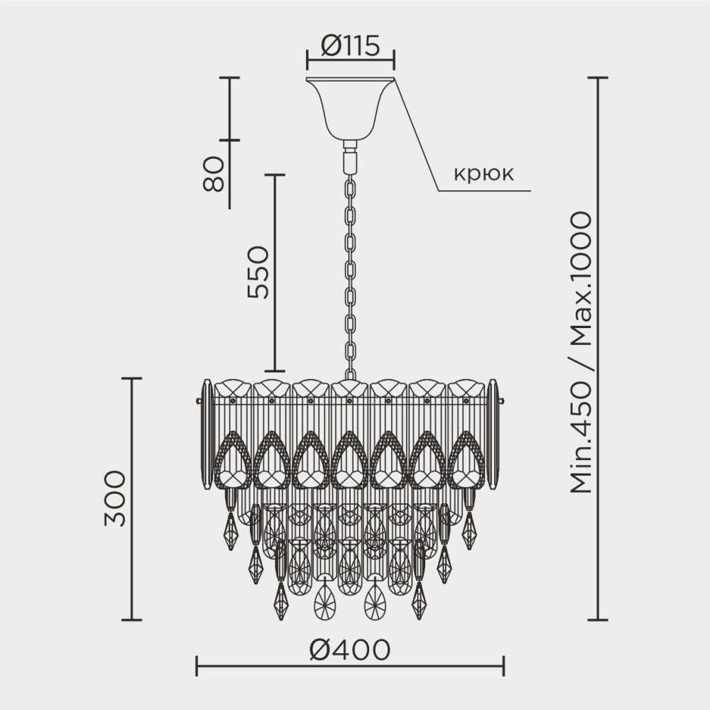 Подвесная люстра MODELUX ML.7220.400 GD