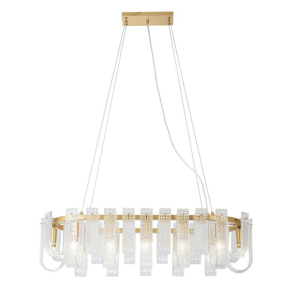 Подвесной светильник 40-26 см, 12*Е14*60W, K, Belfast Severn 6601-950 BR CL, Латунь