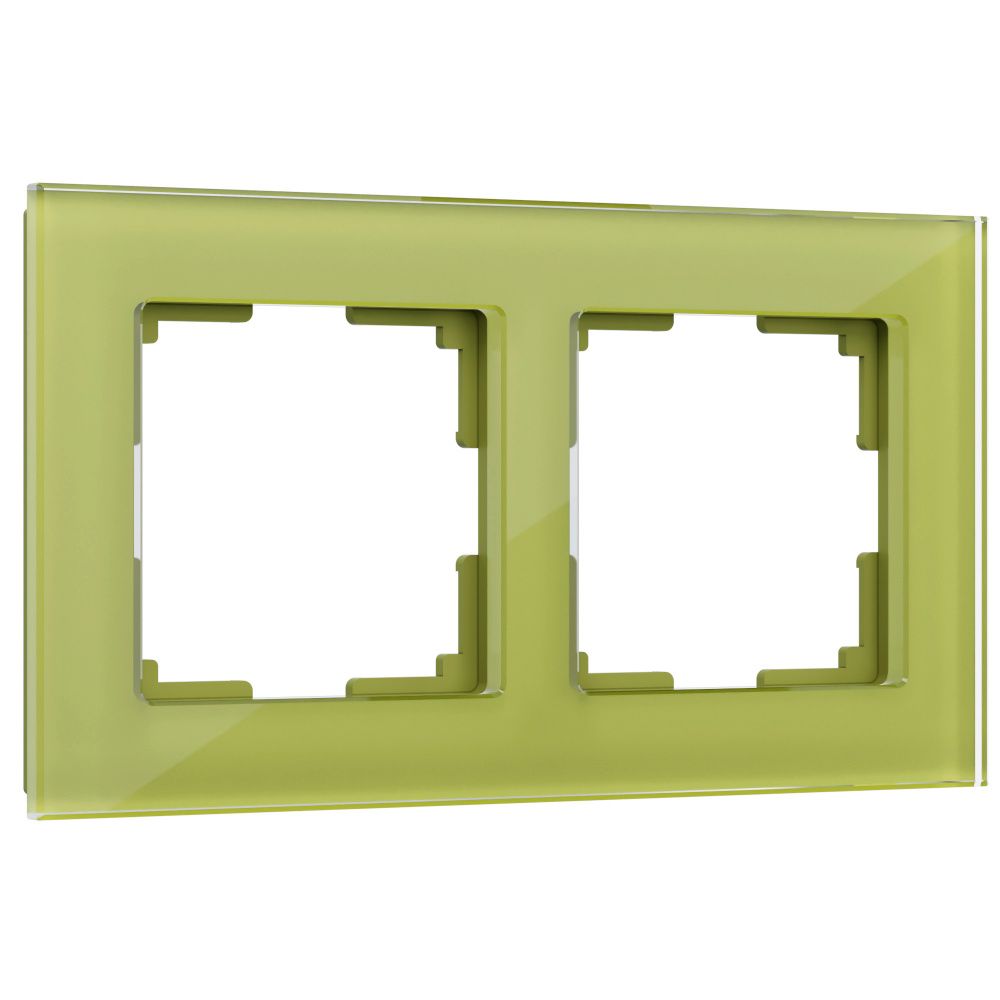 WL01-Frame-02 / Рамка на 2 поста (фисташковый,стекло)