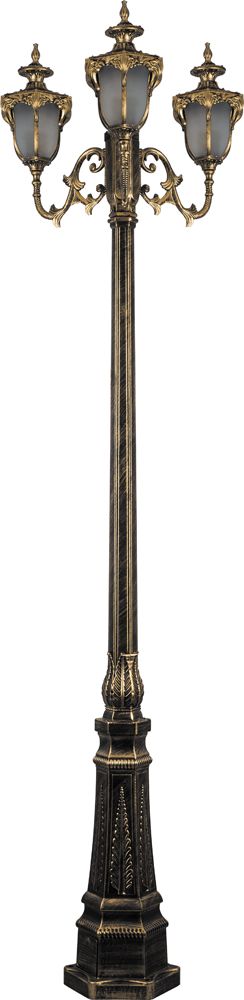 Светильник садово-парковый Feron PL4049 225 см столб шестигранный , черное золото