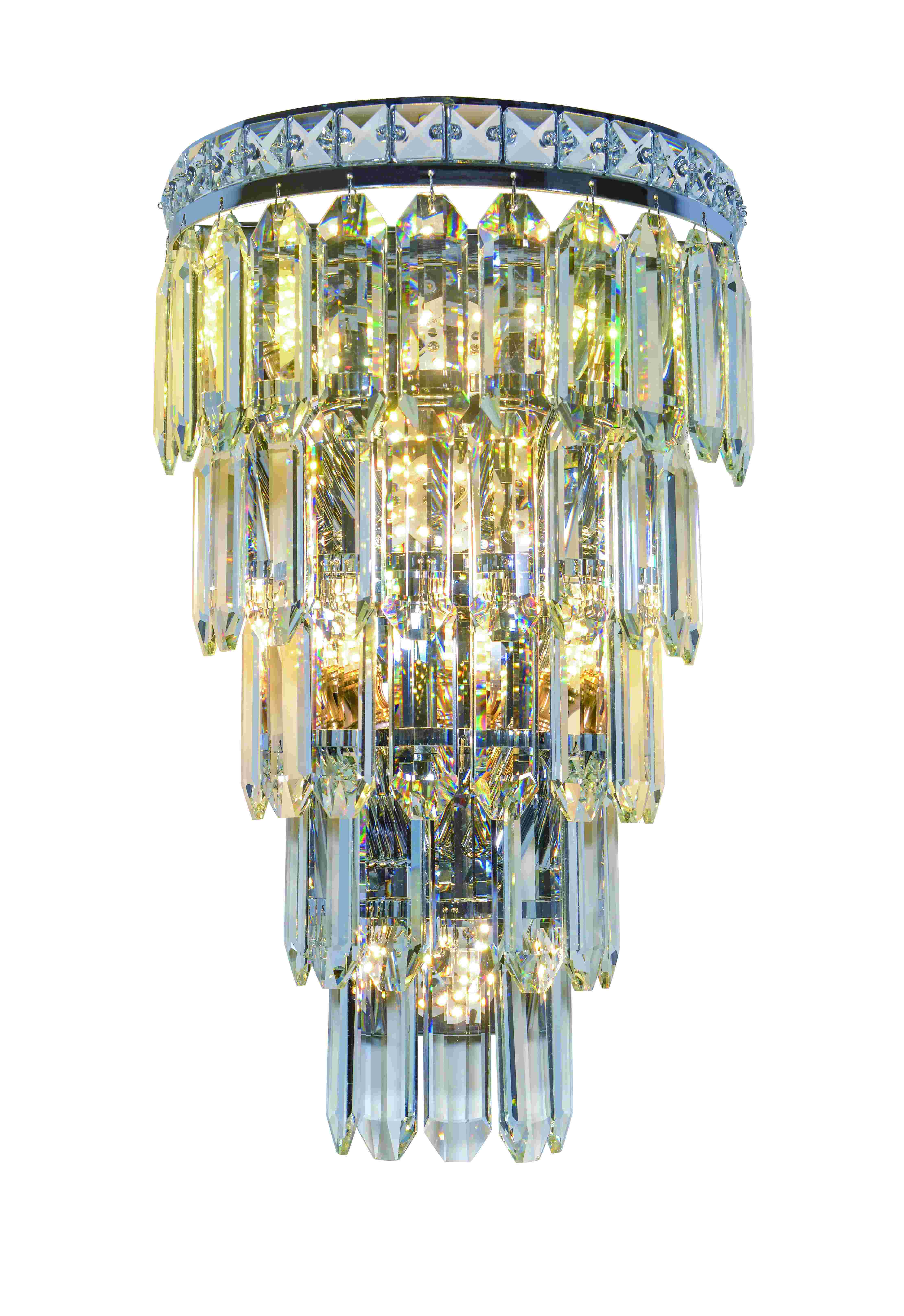 Бра 260*160*450, 4+3*E14+Led, 40W NewRgy Cristallo W2796R/4+3A CHROME+CLEAR, Хром+Прозрачный