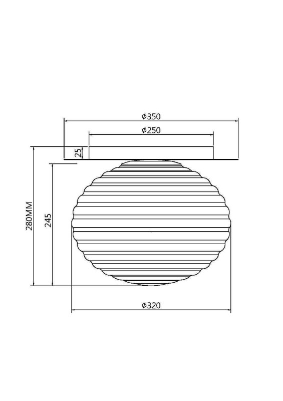 Накладной светильник 35*35*28 см, 1*E27, 60W, Maytoni Reels MOD268CL-01B черный
