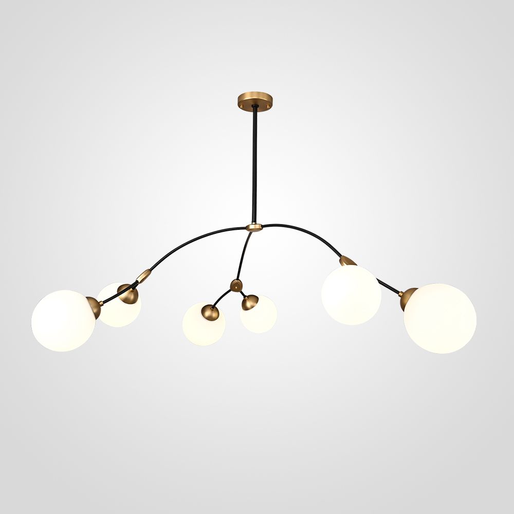 Люстра на штанге VINE L6 145*100*62 см, 6*E27*40W, ImperiumLoft VINE01, Чёрный, Золотистый, Серебристый