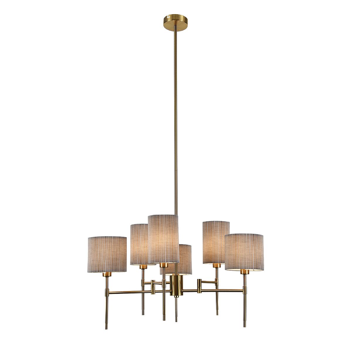 Светильник на штанге 69*69*60-120 см, 6*40W, E14  Indigo Plisse 13033/6R Brass