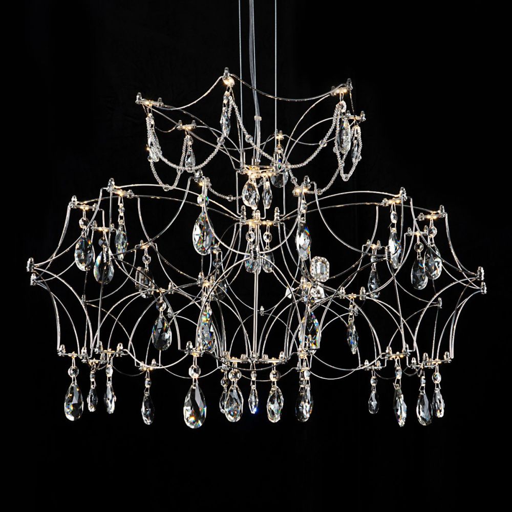 Люстра **-60 см, *LED*30W, 3000-6000K, Modelux  ML.7815.600P  CH, Хром