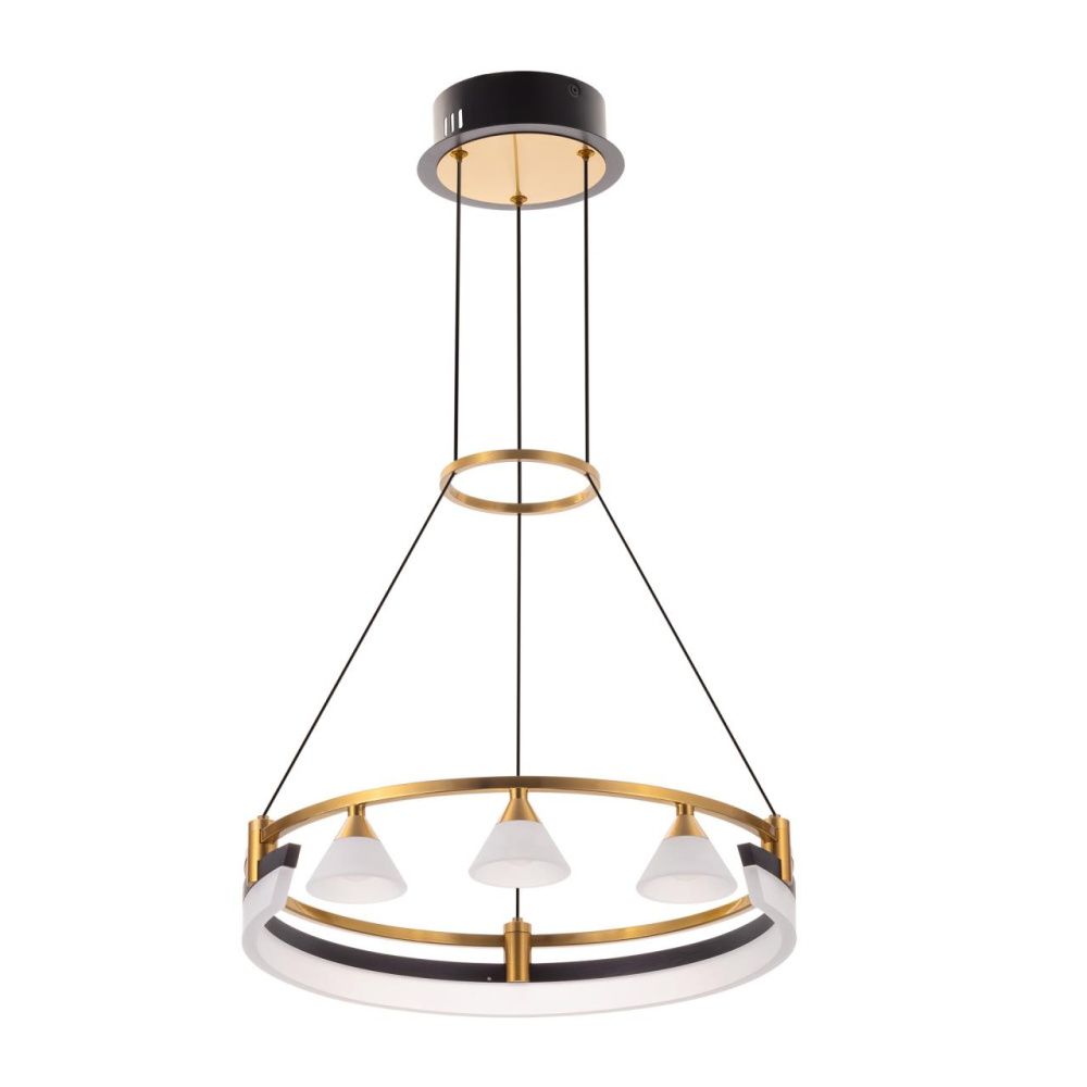 Подвесная люстра 40 см, 28W, 3000K, Citilux Helly CL211042, черный-бронза