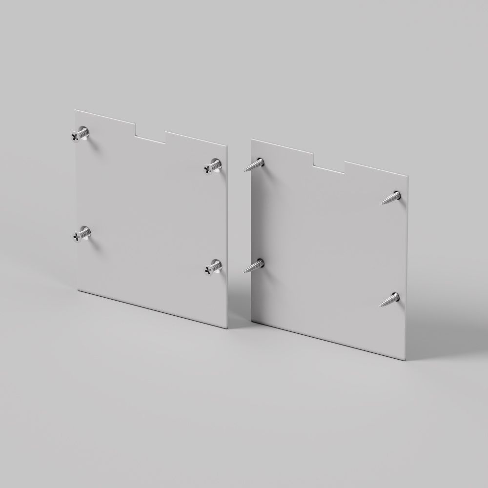 Комплект заглушек (для профиля 50×50) 2 шт., ALM-5050-S-EC 642046, *5*5 см, Maytoni Led Strip 642046, Серебро