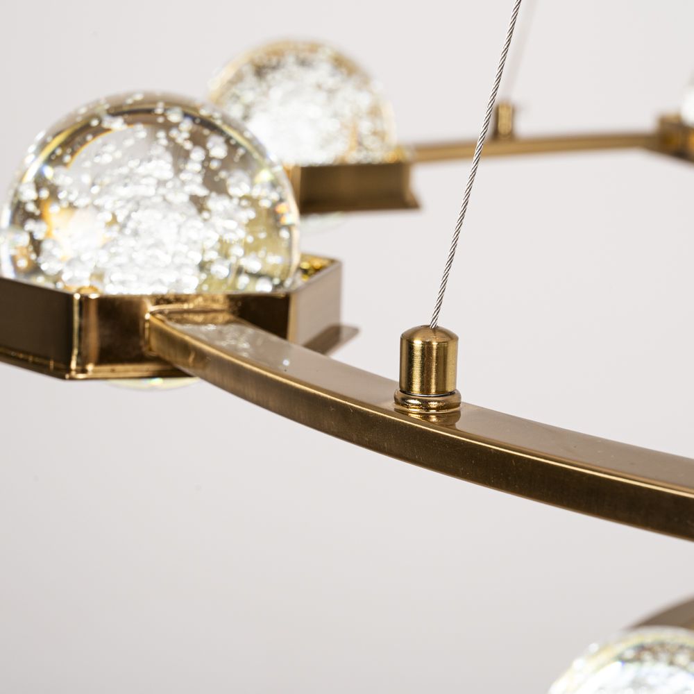Подвесная люстра WALSH L10 70*70*150 см, 10*LED*5W, 3000K, ImperiumLoft 195470-23, Латунь