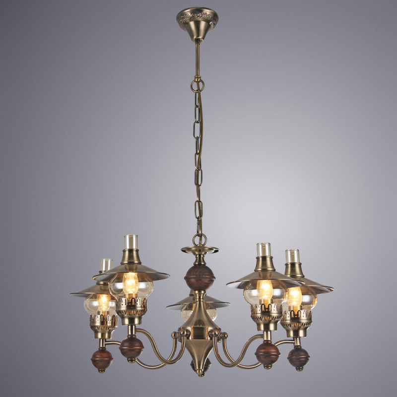 Люстра подвесная Arte Lamp TRATTORIA A5664LM-5AB, диаметр 66 см, бронза