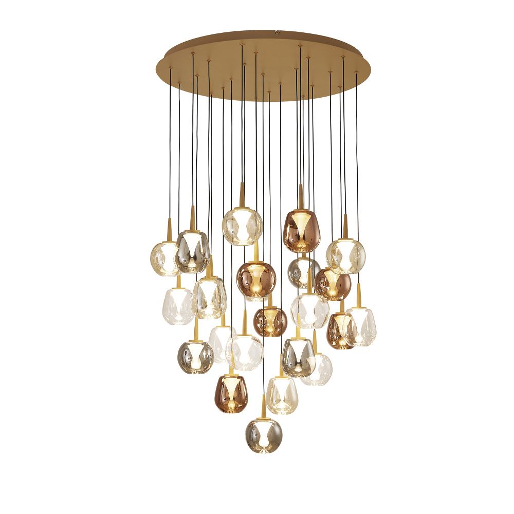 Люстра подвесная 75*212,5 см, вр  см, 24*LED*5W, 3000K, Mantra Andromeda MAN8937+24PL, золотой