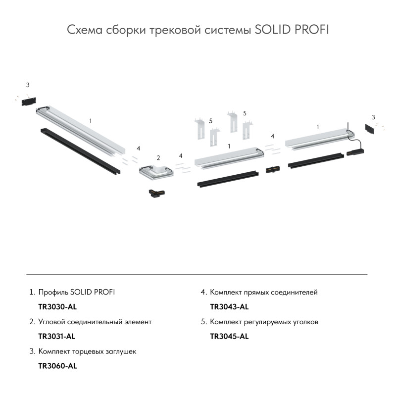 Соединитель профиля Denkirs TR3043-AL серый