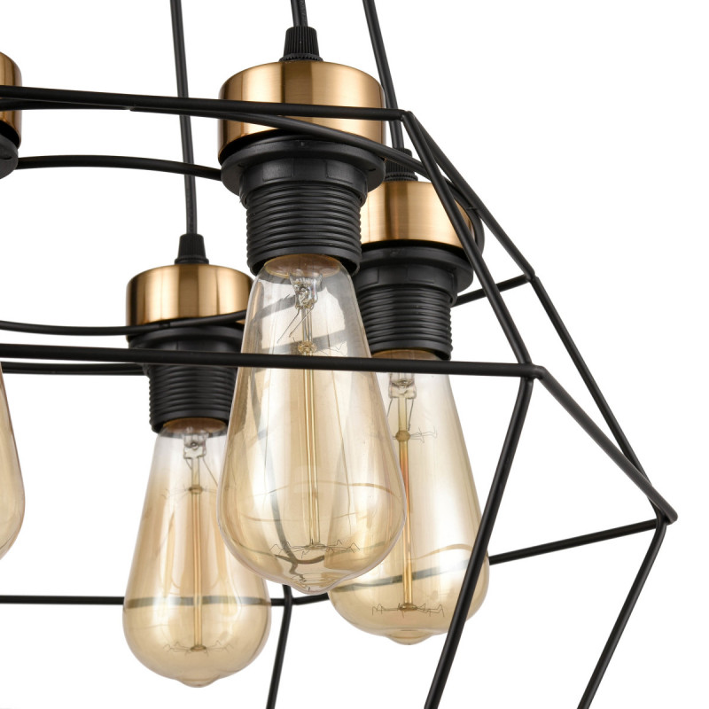 Подвесной светильник  47*147 см, 6*E27 черный, золото Vele Luce Tempo VL6322P06