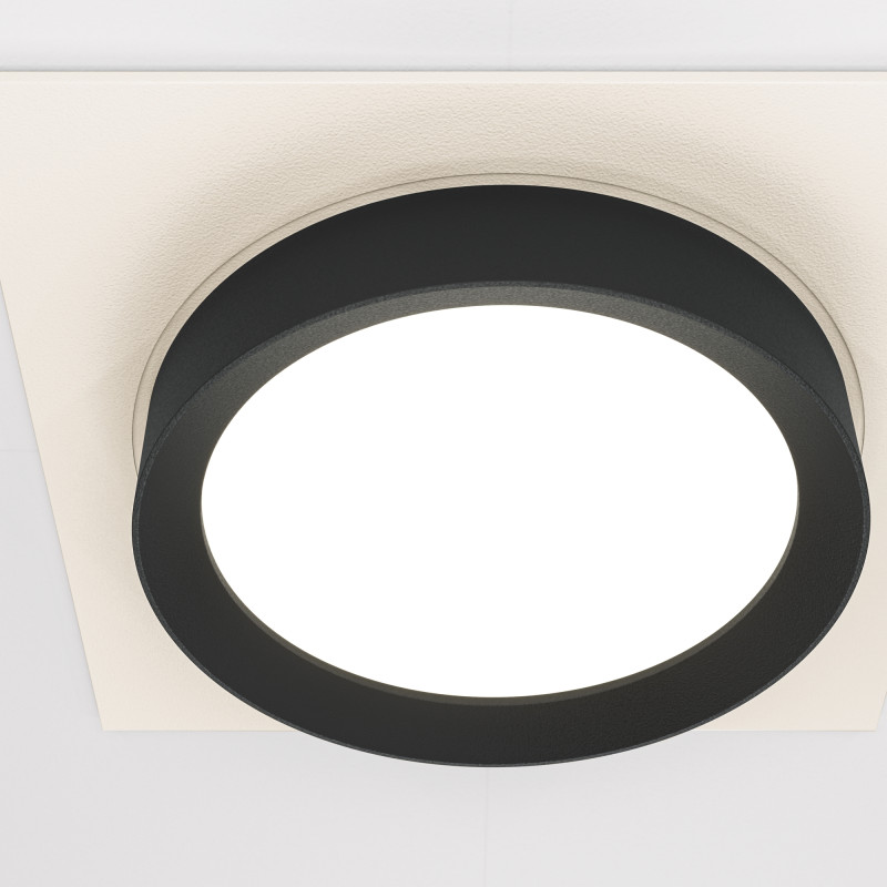 Светильник 11 см, GX53, IP20 Maytoni Downlight Hoop DL086-GX53-SQ-WB, белый-черный