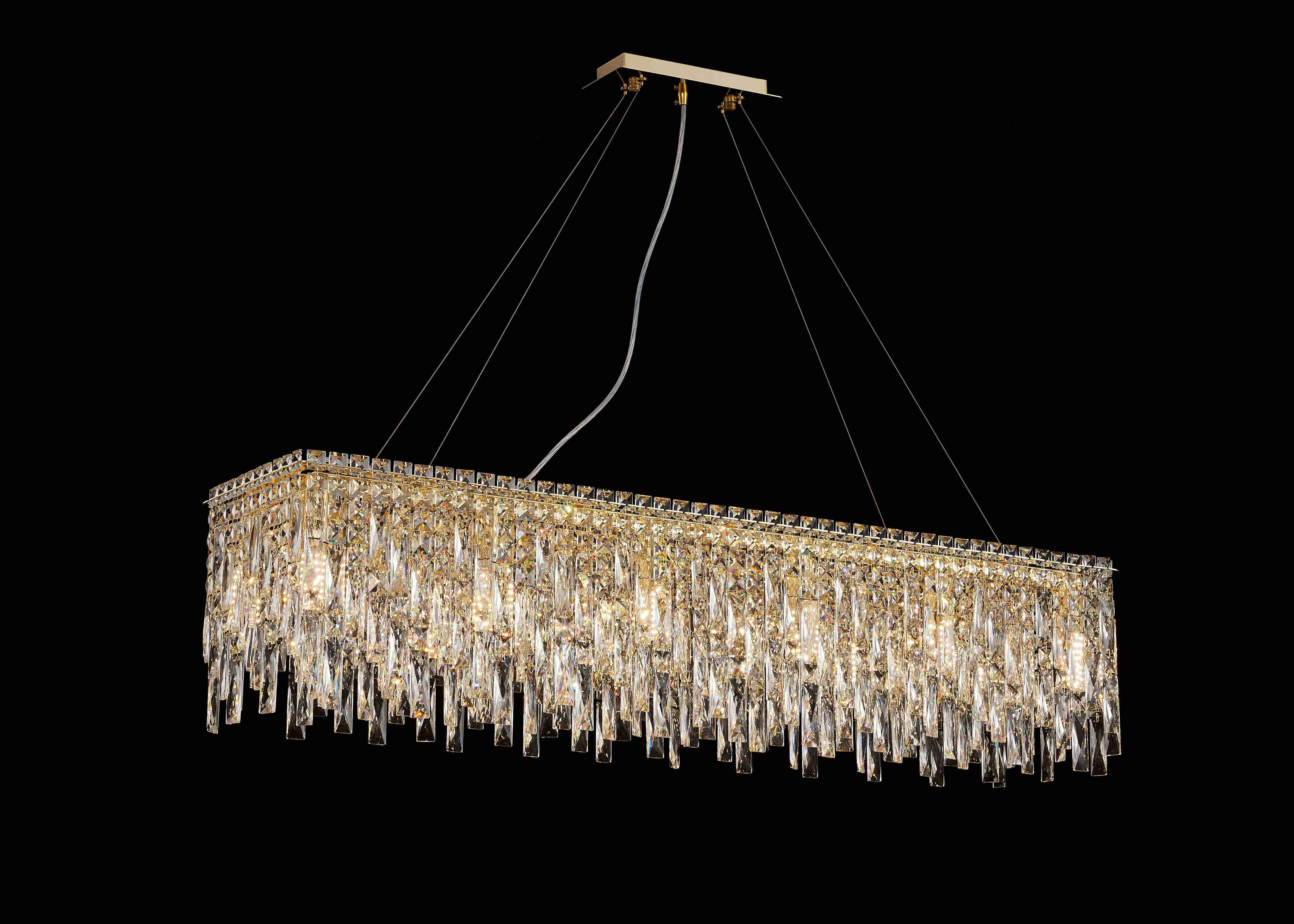 Люстра  1200*280*270, 12*E14, 40W NewRgy Cristallo F52-L1200*W280*H270 H GOLD, H GOLD