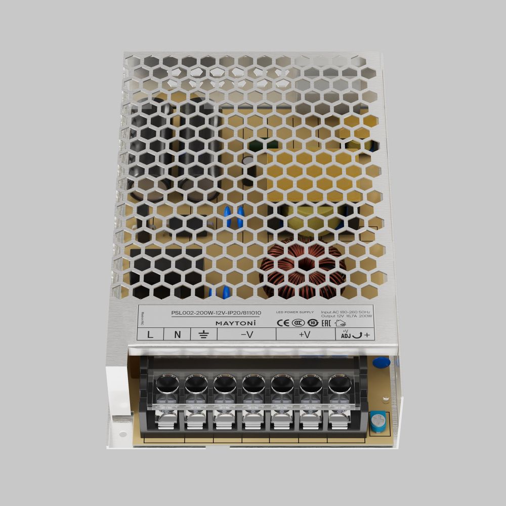 Блок питания PSL002 12V 200W IP 20 811010, 16*10*3 см, Maytoni Led Strip 811010, Серебро