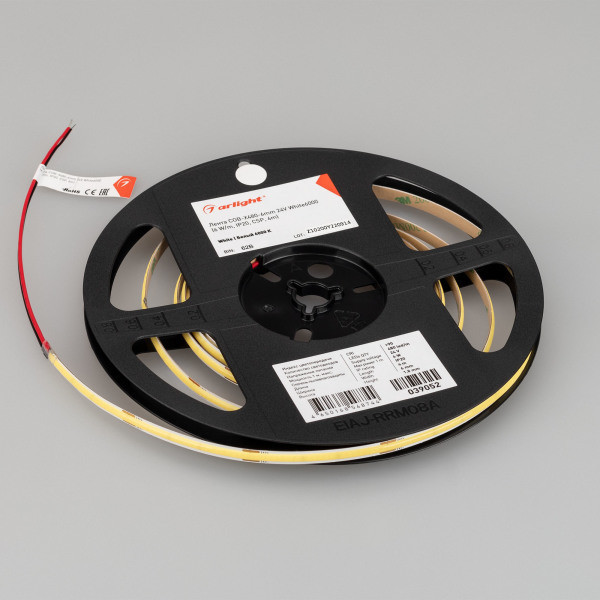 Лента COB-X480-6mm 24V White6000 (6 W/m, IP20, CSP, 5m), Arlight 042034. Цена указана за 5 метров. Продается кратно 5 метрам.