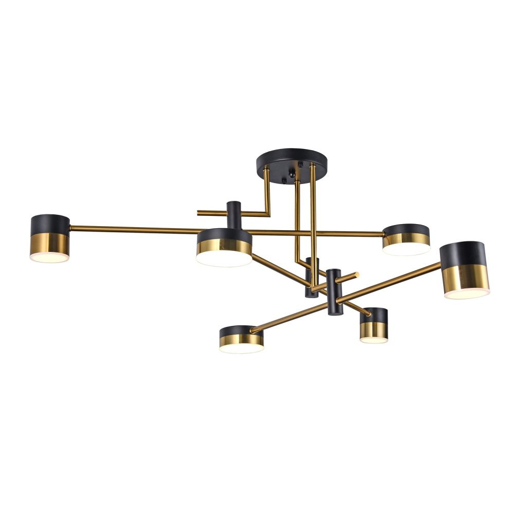 Люстра 76*76*38 см, 6*LED*36W, 4000K Gerhort G51243/6BK+AB, Черный;Античная бронза