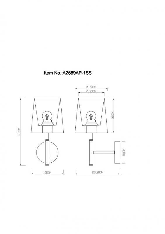 Настенное бра Arte Lamp Rodos A2589AP-1SS, матовое серебро
