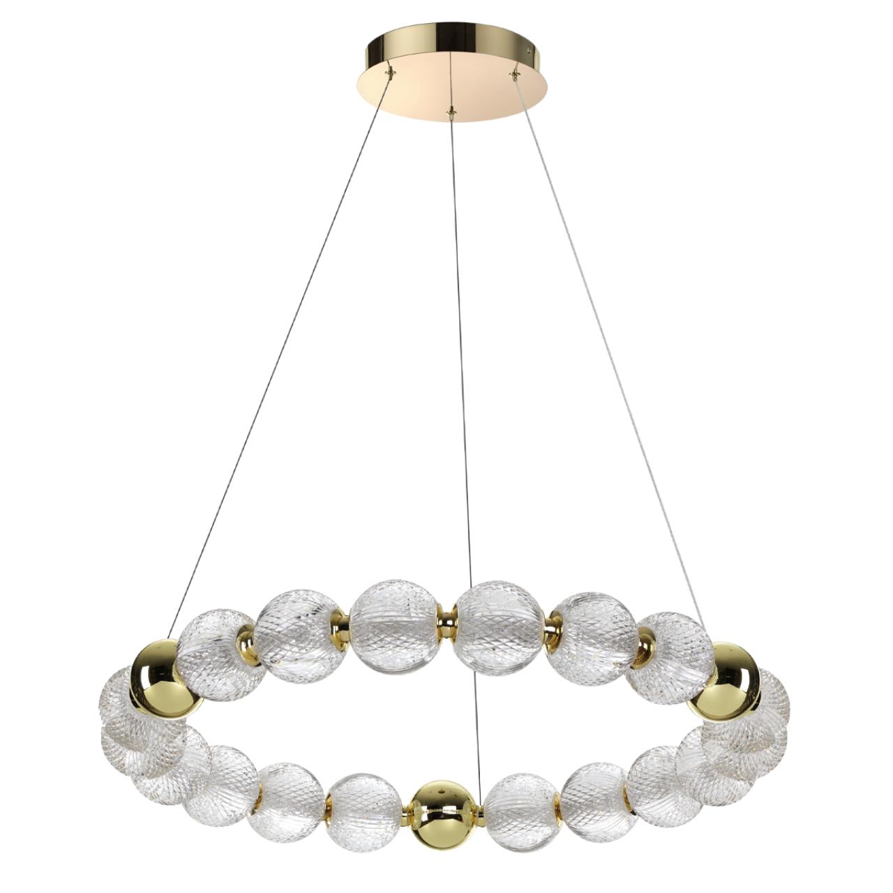Люстра 69*69*150 см, 1 LED*60W, 4000 К, Odeon Light Crystal, золотой 5008/60L