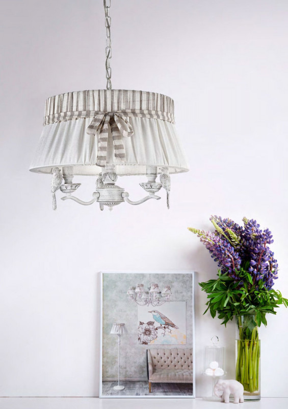 Люстра диаметр 45 см Maytoni Elegant ARM013-33-W с птичками