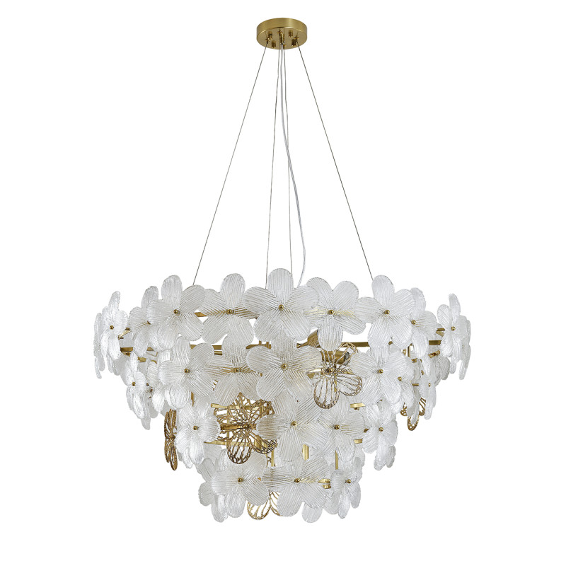 Подвесная люстра 81*81*144 см, 10*E14, 600W, Indigo FIORI V000556 бронзовый, 12049/10P Brass