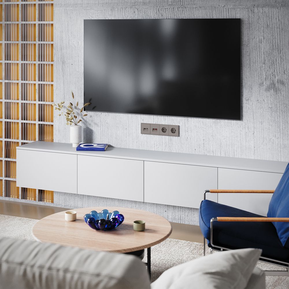 Накладка для розетки TV+RJ45 кат. 6, S70, капучино Voltum VLS002714