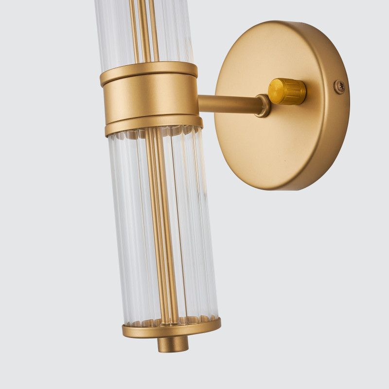 Бра Favourite Cedit 4006-1W, D125*W100*H310, золота, декоративный элемент из прозрачного рельефного стекла