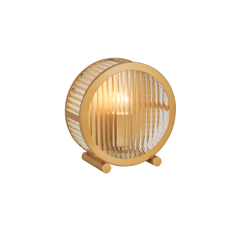 Настольная лампа Favourite Radiales 3099-1T, D110*W200*H205, золота, плафон из прозрачного рельефного стекла