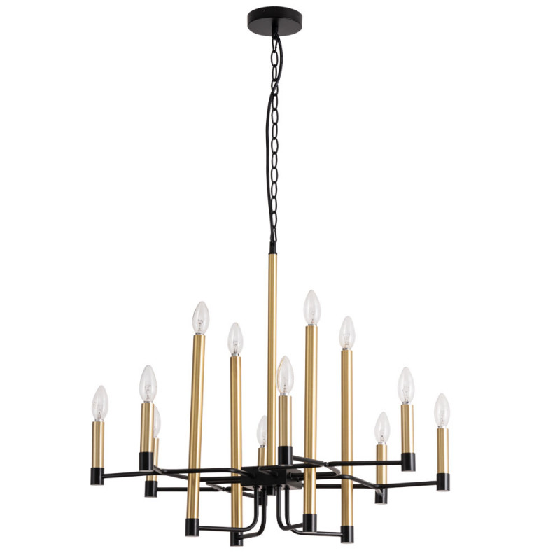 Подвесная люстра, 68 см, черный-золото, Divinare Lokki 2543/04 LM-12