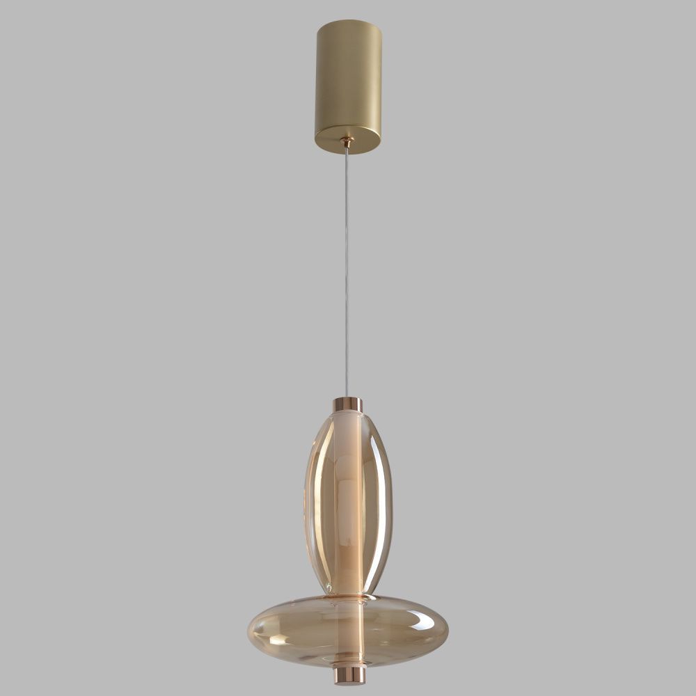 Светильник 18 см, 7W, 3000K, Crystal Lux QUASAR SP7W LED AMBER, золото