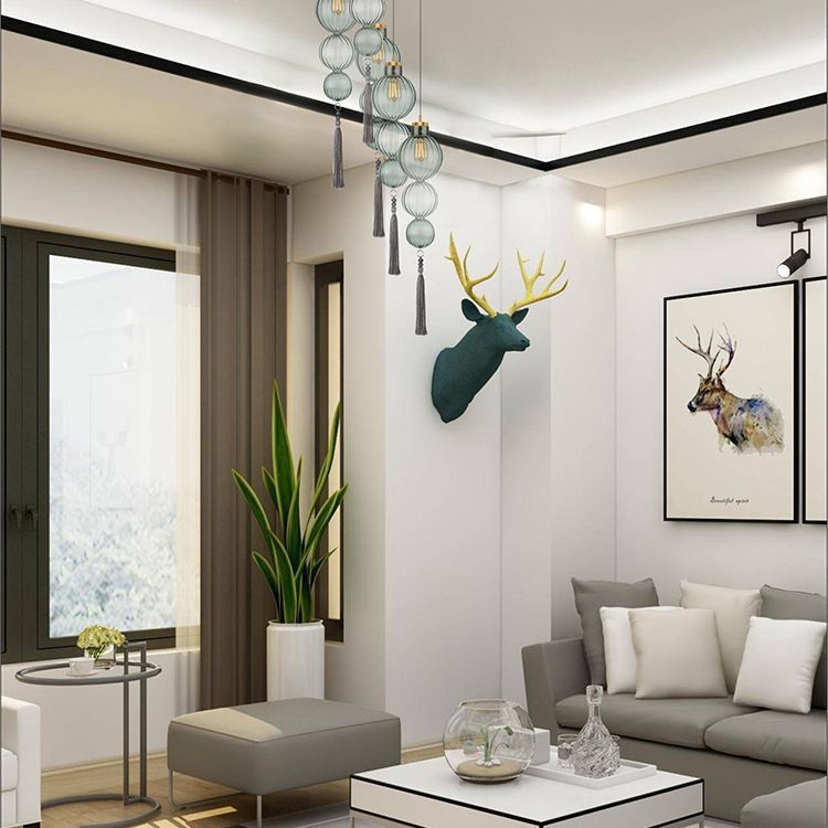 Подвесной светильник Heathfield Lighting - Medina Pendant Blue 17*17*80 см, 1*E27*60W, ImperiumLoft 40.2682-0, Золотистый