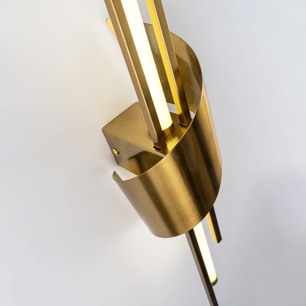 Бра 10*10*60 см, LED*6W, 4000K, Modelux  ML.729.590 BS, Латунь