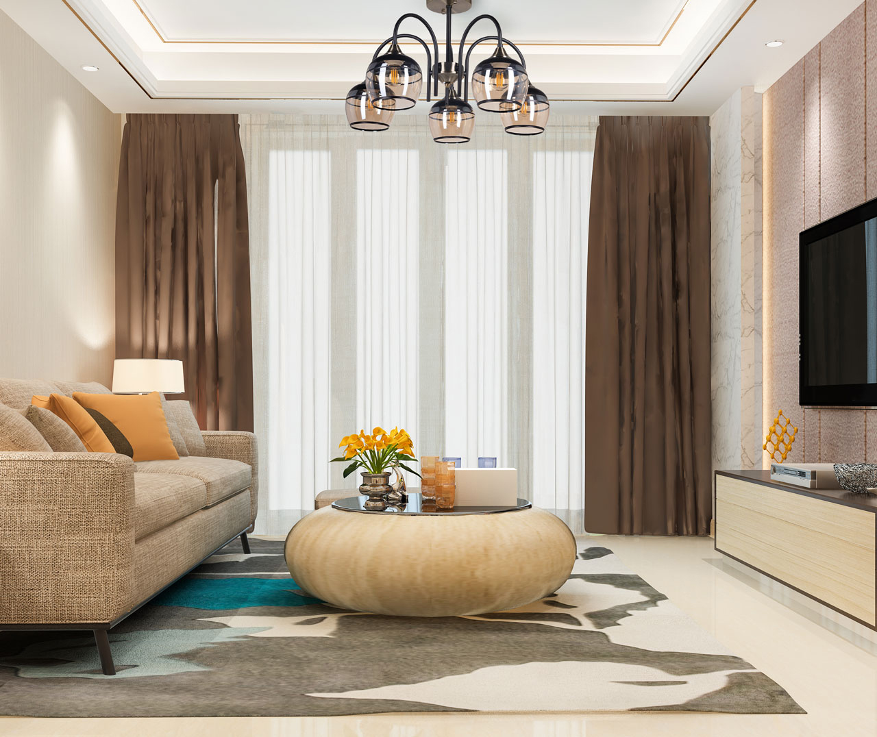 Люстра   55*33 см, 5*E27 античная латунь/черный De City Блеск 315015605