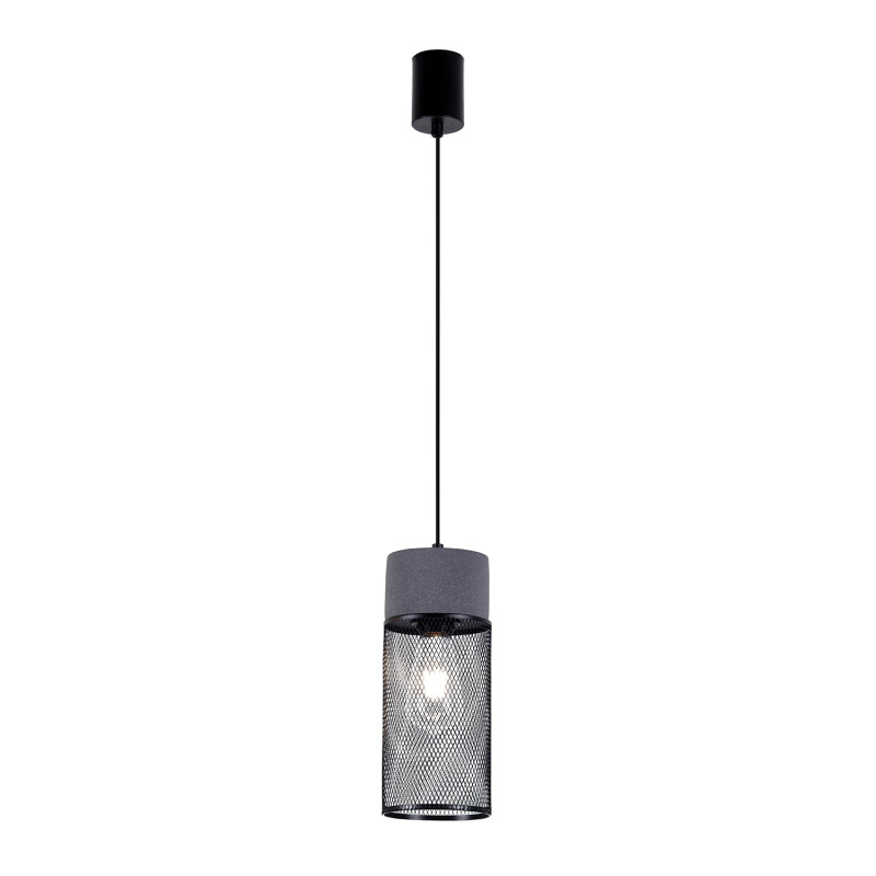 Подвесной светильник 12*188 см, 60W, Favourite cementita 4273-1P серый цемент, матовый черный