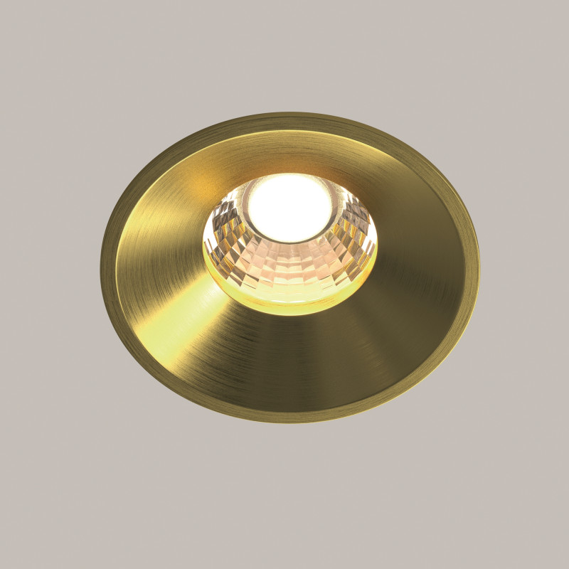 Встраиваемый светильник 8*8*6 см, LED, 12W, 3000К, Maytoni Technical ROUND DL058-12W3K-BS латунный