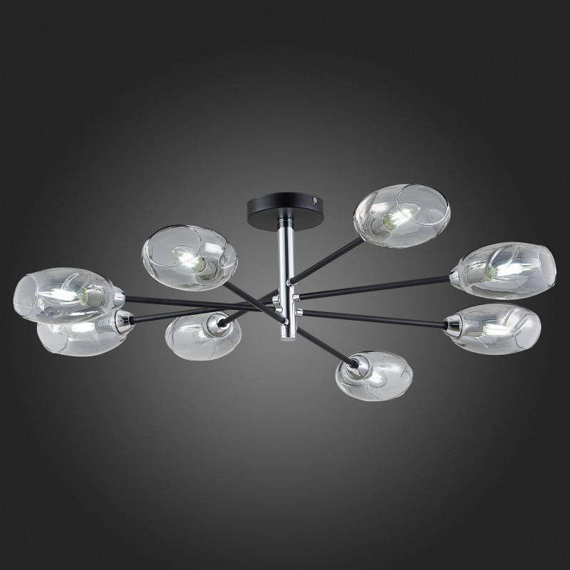 Люстра потолочная 84 см,  EVOLUCE GLOA SLE155512-08 Черный, Хром