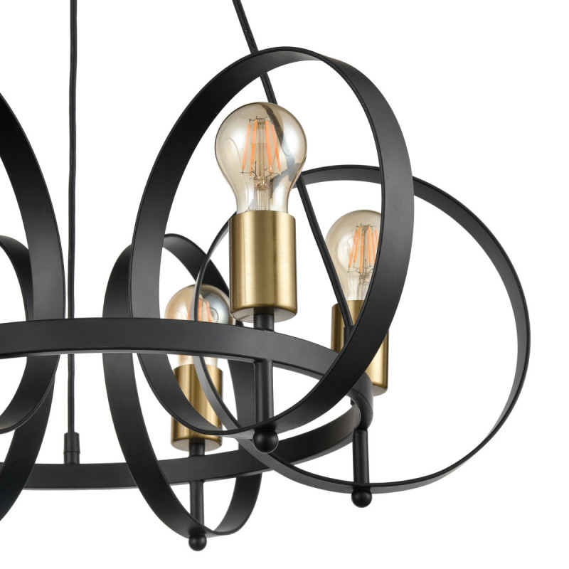 Подвесная люстра Vele Luce Liberty VL6302P06, диаметр 40 см, черный