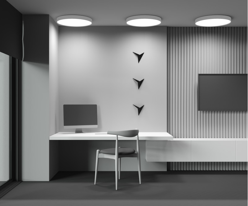 Накладной светильник 60*60*6 см, LED, 90W, 3000К, Maytoni Technical Zon C032CL-90W3K-RD-W белый