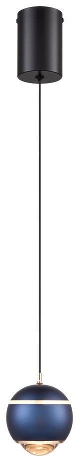 Светильник подвесной Wertmark Ebba WE470.01.396, 10*10 см, синий, золото, черный