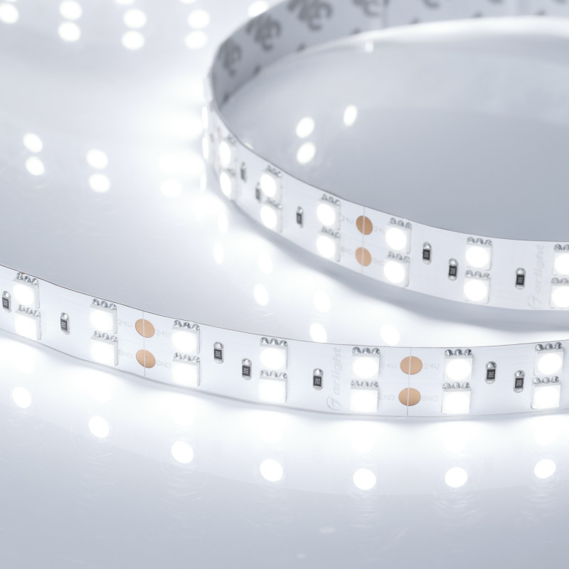 Светодиодная лента RT 2-5000 24V Cool 8K 2x2 (5060, 600 LED, LUX) (Arlight, 28.8 Вт/м, IP20) 013756
