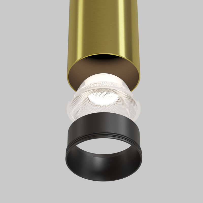 Подвесной светильник 5,2*5,2*30 см, LED, 12W, 4000К, Maytoni Technical FOCUS LED P072PL-L12W4K-BS латунный