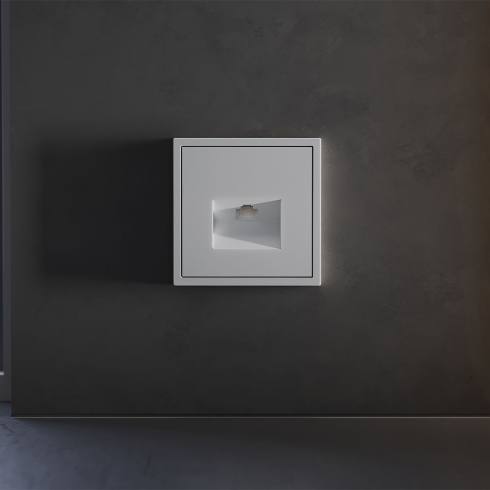 Накладка для розетки компьютерной RJ45 кат.6, S70, серый Voltum VLS001316