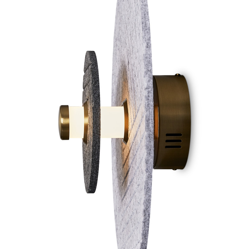 Настенный светильник 41 см, 5W, 3000K, Freya Acoustic FR5494WL-L4GR, черный-серый
